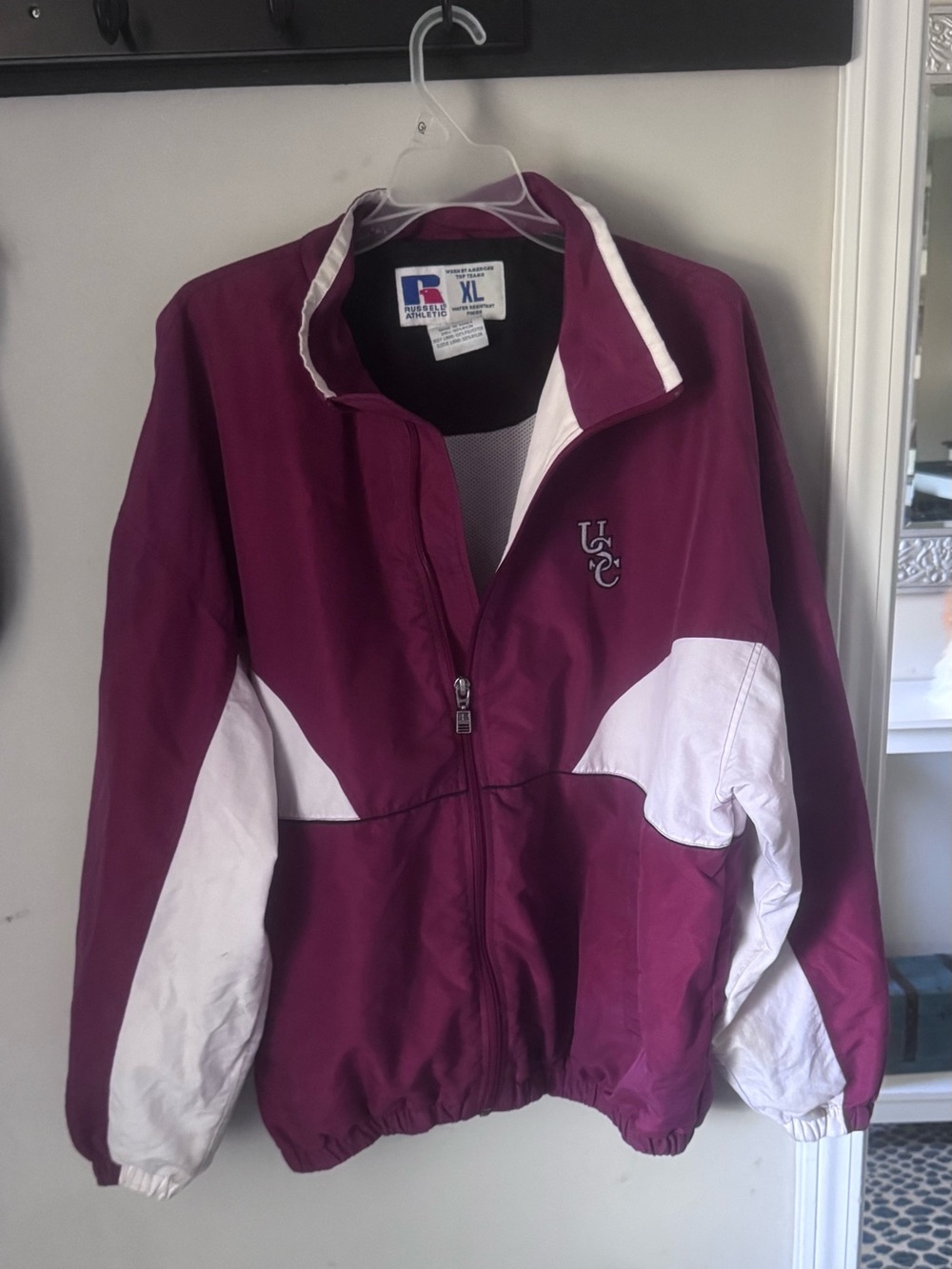 Russell Athletic Men’s Maroon & White Windbreaker Jacket